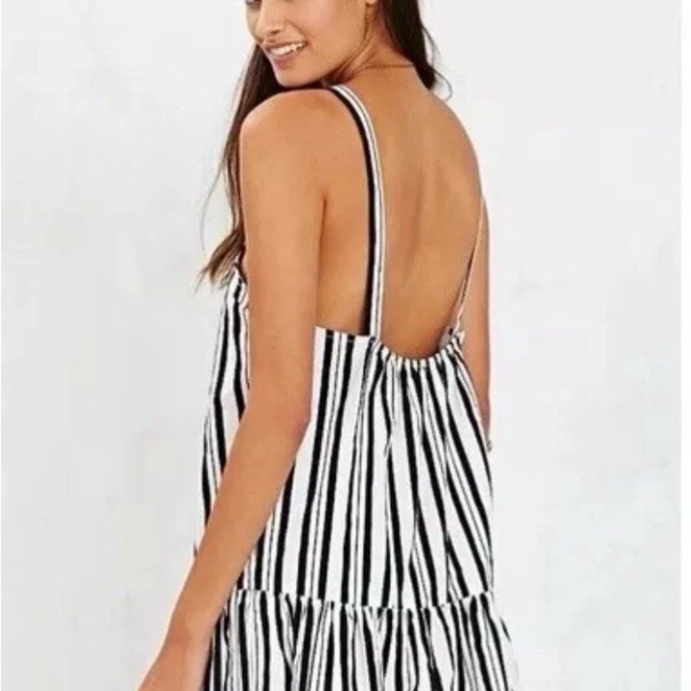 Anthropologie Black and White Striped Mini Dress - Picture 3 of 9